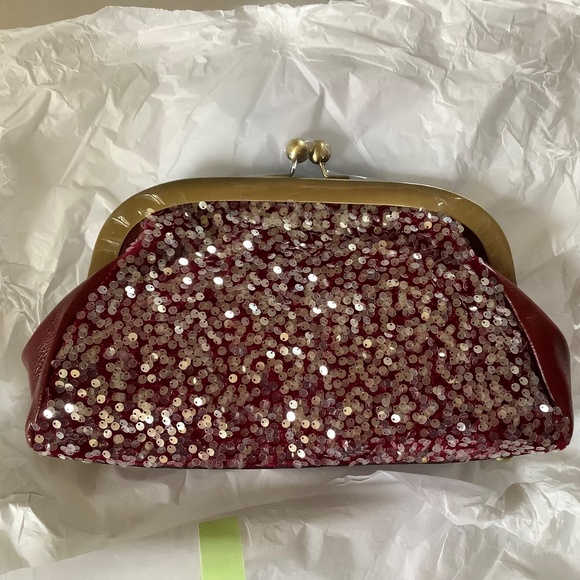 Patricia Nash Gisele Leather Frame Shoulder Bag Burgundy OS - Picture 6 of 16